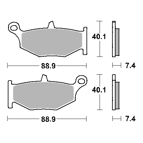 SBS PROMOCJA KLOCKI HAMULCOWE KH419 STREET STANDART CERAMIC KOLOR CZARNY PASUJE DO: SUZUKI GSX-R 600/750/1000/1300, DL1000 V-STR