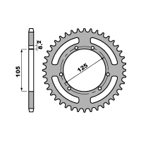 PBR ZĘBATKA TYLNA 4402 45 F MALAGUTI 50 XSM 03-06 (ŁAŃC. 420) (JTR1131.45)