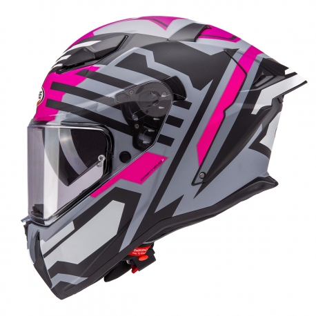 CABERG KASK INTEGRALNY Z BLENDĄ MODEL DRIFT EVO II HORIZON KOLOR SZARY MAT/CZARNY/FUKSJA (INTENSYWNY ODCIEŃ RÓŻOWEGO) ROZMIAR XS