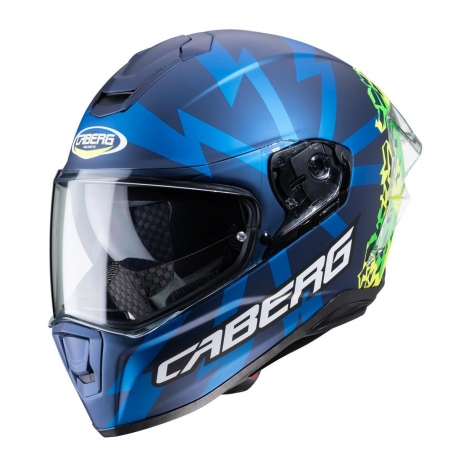 CABERG WYPRZEDAŻ KASK INTEGRALNY Z BLENDĄ MODEL DRIFT EVO STORM KOLOR NIEBIESKI MAT/ŻÓŁTY FLUO/ZIELONY FLUO ROZMIAR L (PINLOCK W