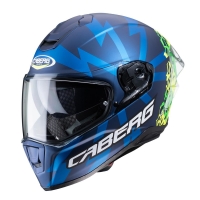 CABERG WYPRZEDAŻ KASK INTEGRALNY Z BLENDĄ MODEL DRIFT EVO STORM KOLOR NIEBIESKI MAT/ŻÓŁTY FLUO/ZIELONY FLUO ROZMIAR XS (PINLOCK 