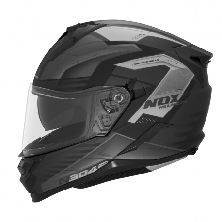 NOX KASK INTEGRALNY (FULL FACE) Z BLENDĄ N304S CARVER KOLOR CZARNY/TYTANOWY MAT ROZMIAR XL