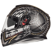 MT WYPRZEDAZ KASK INTEGRALNY THUNDER 3 SV ISLE OF MAN Z BLENDĄ KOLOR CZARNY MAT/ZŁOTY ROZMIAR XS