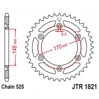 JT ZĘBATKA TYLNA 804 47 SUZUKI DR 800 BIG '94' (80447JT) (ŁAŃC.525)