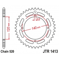 JT ZĘBATKA TYLNA 4354 39 KAWASAKI KXF A TECATE '87-88' (ATV) (435439JT) (ŁAŃC.520) NA ZAMÓWIENIE