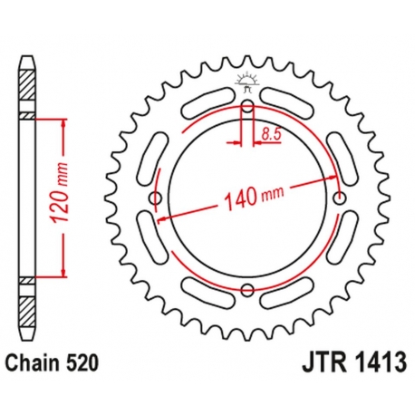 JT ZĘBATKA TYLNA 4354 39 KAWASAKI KXF A TECATE '87-88' (ATV) (435439JT) (ŁAŃC.520) NA ZAMÓWIENIE