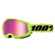 100 PROCENT GOGLE MODEL STRATA 2 NEON YELLOW - MIRROR PINK LENS - KOLOR ŻÓŁTY FLUO SZYBKA CZERWONE LUSTRO