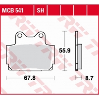 TRW LUCAS ZF KLOCKI HAMULCOWE KH104 SINTER STREET YAMAHA FZR 250 '87-'88, TZR '85-'92, FZ 600 '86-'87, FZS 600 FAZER '98-'03, XJ
