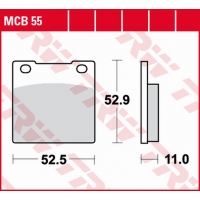 TRW ZF KLOCKI HAMULCOWE KH031 ORGANIC HONDA CB 250 '77-'84, CB/CM 400 '77-'81, CB 650 '79-'81, CB 750C/K '78-'83 PRZÓD