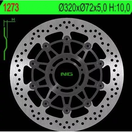 NG TARCZA HAMULCOWA PRZÓD DUCATI 796/821/1078/1100/1200 '11-'16 (320X72X5) (5X8,5MM) - potestowa