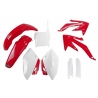 UFO KOMPLET PLASTIKÓW (FULL KIT) Z OSŁONAMI TELESKOPÓW (AMORTYZATORÓW) HONDA CRF 450 R '07 KOLOR OEM (CZERWONY/BIAŁY) (HO110E999