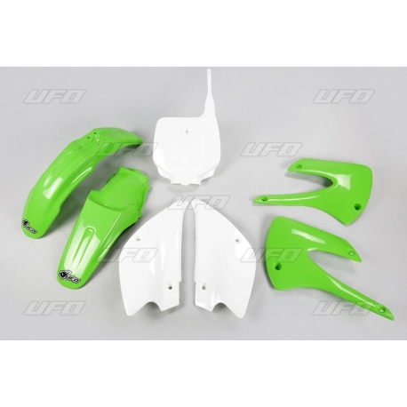 UFO KOMPLET PLASTIKÓW KAWASAKI KX 85 '01-'13 RESTYLING KOLOR OEM (ZIELONY/BIAŁY) (KA207KE999)