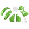 UFO KOMPLET PLASTIKÓW (FULL KIT) Z OSŁONAMI TELESKOPÓW (AMORTYZATORÓW) KAWASAKI KX 250 '90-'91, KOLOR OEM (ZIELONY/BIAŁY) (KA188