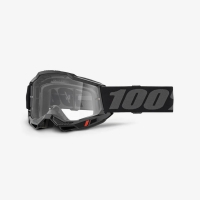 100 PROCENT GOGLE MODEL ACCURI 2 BLACK - CLEAR LENS - KOLOR CZARNY/POMARAŃCZOWY SZYBKA PRZEŹROCZYSTA