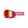 100 PROCENT GOGLE STRATA 2 PINK - MIRROR RED LENS - KOLOR RÓŻOWY/BIAŁY SZYBKA CZERWONE LUSTRO
