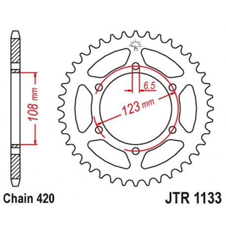 JT ZĘBATKA TYLNA 4412 52 APRILIA RS 50 '06-'14, DERBI GPR 50 '04-'13, SENDA SM 50 '07-'12 (441252JT) (ŁAŃC.420)