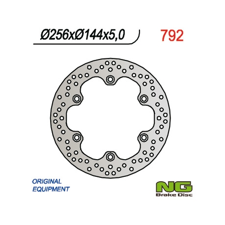 NG TARCZA HAMULCOWA TYŁ HONDA XL 1000V 03-11, CBR 1100XX 97-04, X11 00-03, VFR 750F 86-89 (256X144X5 MM) (6X10,5 MM)