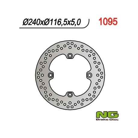 NG TARCZA HAMULCOWA TYŁ HONDA CBF 500/600/1000, CBR 600F 11-13 (240X116X5) (4X10,5MM)CBF1000 '06-'16