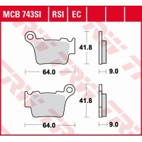 TRW ZF KLOCKI HAMULCOWE KH368 ORGANIC BMW G 450 X / SMR 08-11, KTM EXC / SX 125 04-16, EXC / SX 250 03-17, EXC 300 04-, EXC 350 