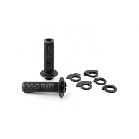 X-GRIP MANETKI (GRIPY) BRAAAAP GRIPS LOCK-ON-GRIP (Z ADAPTERAMI ROLGAZU) GREY OPEN END (Z OTWOREM) KOLOR SZARY