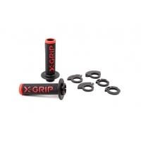 X-GRIP MANETKI (GRIPY) BRAAAAP GRIPS LOCK-ON-GRIP (Z ADAPTERAMI ROLGAZU) RED OPEN END (Z OTWOREM) KOLOR CZERWONY