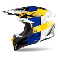 KASK MOTOCYKLOWY AIROH AVIATOR 3 MONARCH BLUE YELLOW GLOSS