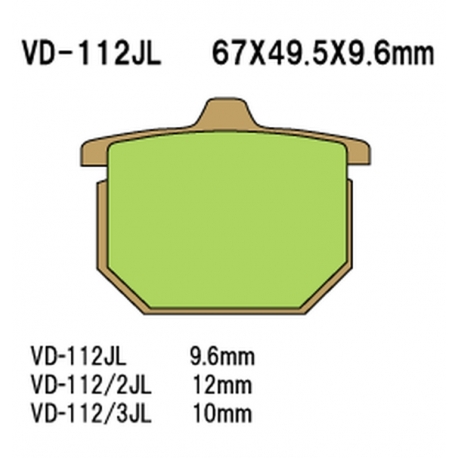 VESRAH KLOCKI HAMULCOWE KH31/KH29/KH30 SPIEK METALICZNY (ZŁOTE) (MADE IN JAPAN)