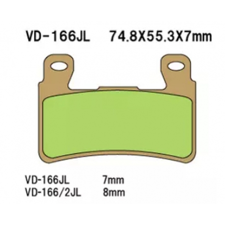 VESRAH KLOCKI HAMULCOWE KH265/KH296 SPIEK METALICZNY (ZŁOTE) HONDA CBR/VTR PRZÓD (8MM) (MADE IN JAPAN)