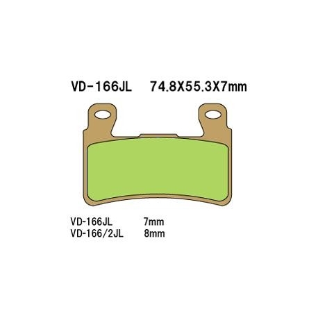 VESRAH KLOCKI HAMULCOWE KH265/KH296 SPIEK METALICZNY (ZŁOTE) HONDA CBR/VTR PRZÓD (7MM) (MADE IN JAPAN)