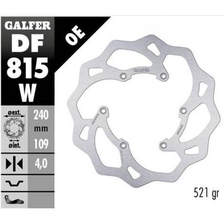 GALFER TARCZA HAMULCOWA TYŁ BETA RR 250/300/350 '12-, RR 390/400/430/450/450/498 '14-, XTRAINER 250/300 '15- WAVE (240X109X4MM)