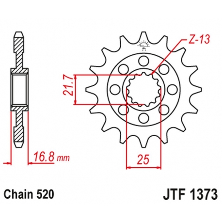 JT ZĘBATKA PRZEDNIA 2042 15 HONDA NC 750X/S/DCT '14-'15, INTEGRA 750 DCT '14-'15 (204215JT) (ŁAŃC. 520)