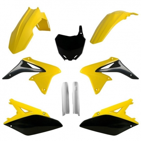 POLISPORT KOMPLET PLASTIKÓW (FULL KIT) SUZUKI RMZ 250 '10-'18 W ZESTAWIE TABLICA PRZEDNIA (8660400002) I OSŁONY AMORTYZARORÓW (8