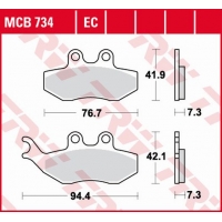TRW LUCAS KLOCKI HAMULCOWE KH194 ORGANIC APRILIA SX 50 14-, YAMAHA DT 50 04-08, TZR 50 03-20, XT 125 05-11, PRZÓD
