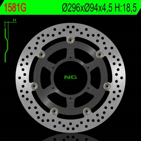 NG TARCZA HAMULCOWA PRZÓD HONDA CBF 600 ABS '08-11, CBF 1000 ABS '06-16, CBR 250 ABS '11-16, CBR 300R ABS '14-20 (296X94X4,5) (Ś