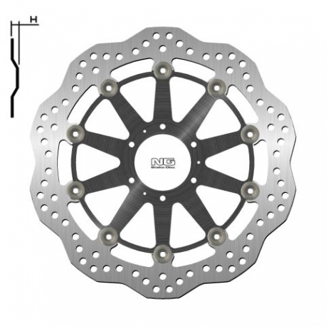 NG TARCZA HAMULCOWA PRZÓD HONDA XL 1000V 99-13, VFR CROSSRUNNER 800 '11-14 (296X62X5MM) (6X6,5MM) WAVE PŁYWAJĄCA (ŚRODEK ALUMINI