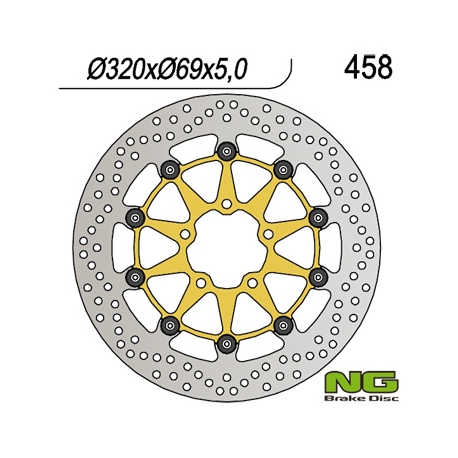 NG TARCZA HAMULCOWA PRZÓD SUZUKI GSXR600/750 '97-'03, GSXR1000 '00-'04, TL1000, GSXR1300 HAYABUSA '99-07 (320x69x5) PŁYWAJĄCA