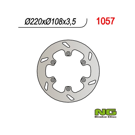 NG TARCZA HAMULCOWA TYŁ GAS GAS 125/250/300/450 '94-'20 (220X108X3,5) (6X6,5MM)