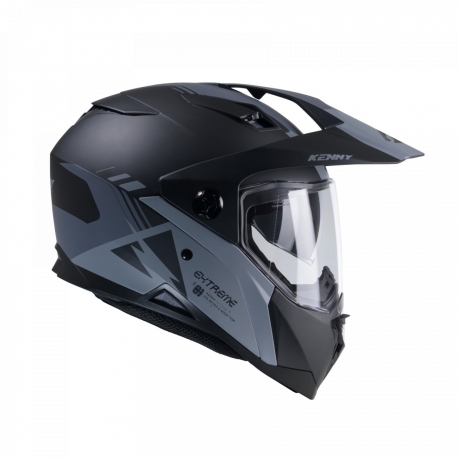 KENNY RACING 2025 KASK DUAL ADVENTURE MODEL EXTREME GRAPHIC BLACK/GREY MATT KOLOR CZARNY/SZARY ROZMIAR M ( 57 - 58 CM )