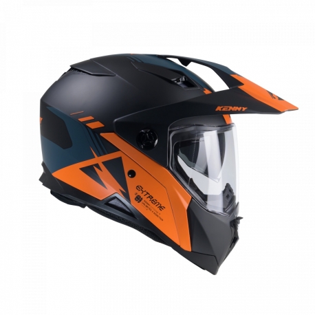 KENNY RACING 2025 KASK DUAL ADVENTURE MODEL EXTREME GRAPHIC ORANGE/PETROL MATT KOLOR CZARNY/POMARAŃCZOWY ROZMIAR M (57 - 58 CM)