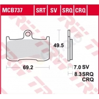 TRW LUCAS KLOCKI HAMULCOWE KH347 SPIEK METALICZNY SINTER RACING KAWASAKI Z 800 13-17, Z 900 17-21, Z 1000 03-06, SUZUKI GSX 750 