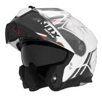 NOX FLIP-UP HELMET NOX KASK SZCZĘKOWY (FLIP-UP) Z BLENDĄ N967 SYNCHRO KOLOR BIAŁY/CZERWONY ROZMIAR S