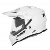 NOX KASK OFFROAD / TRAIL DUOSPORT (DUAL) N312 SOLID Z SZYBKĄ I BLENDĄ KOLOR BIAŁY POŁYSK ROZMIAR M