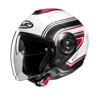 KASK MOTOCYKLOWY HJC I40N LINIA WHITE BLACK