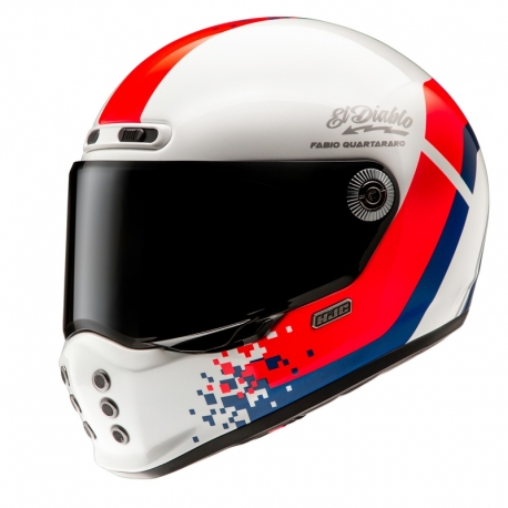 KASK MOTOCYKLOWY HJC V10 FQ20 RETRO WHITE RD BLUE