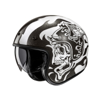 KASK MOTOCYKLOWY HJC V31 FLAME WHITE BLACK