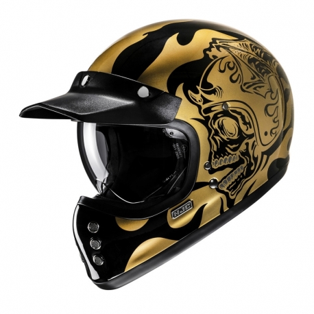 KASK MOTOCYKLOWY HJC V60 FLAME BLACK GOLD