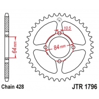 JT ZĘBATKA TYLNA 4467 49 SUZUKI RV 125 VAN VAN '03-16' (446749JT) (ŁAŃC.520)