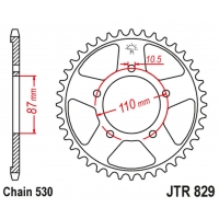 JT ZĘBATKA TYLNA 824 47 SUZUKI GSF 600 95-04, GSF 650 05-06 (82447JTZBK)* (ŁAŃC. 530) KOLOR CZARNY