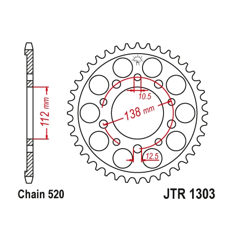 JT ZĘBATKA TYLNA 4384 43 HONDA CBR 600 '91-'98, CBR 600 '11-'14, CBR 900 RR FIREBLADE '93-'98 (JJTR1303.43) (ŁAŃC. 520)