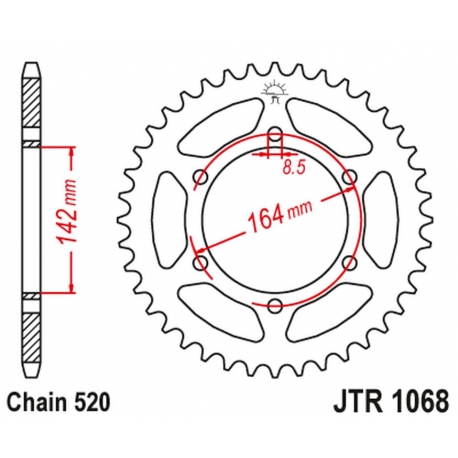 JT ZĘBATKA TYLNA 4538 46 HYOSUNG GT 250 '04-15' (453846JT) (ŁAŃC. 520)